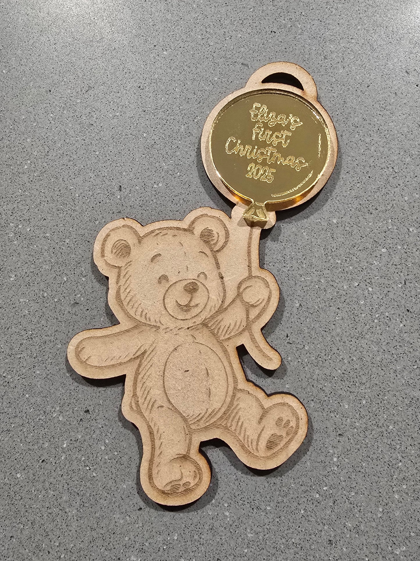 Teddy Bear Mirror Ornament - Personalised