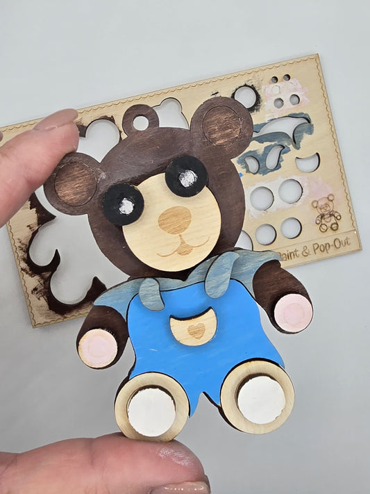 Valentines Bear Paint and Pop Out Kit