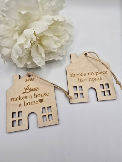 Simple House Ornament - Keychain or Fridge Magnet