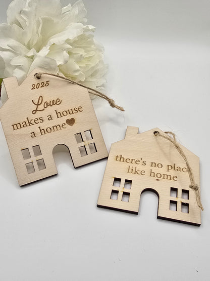 Simple House Ornament - Keychain or Fridge Magnet