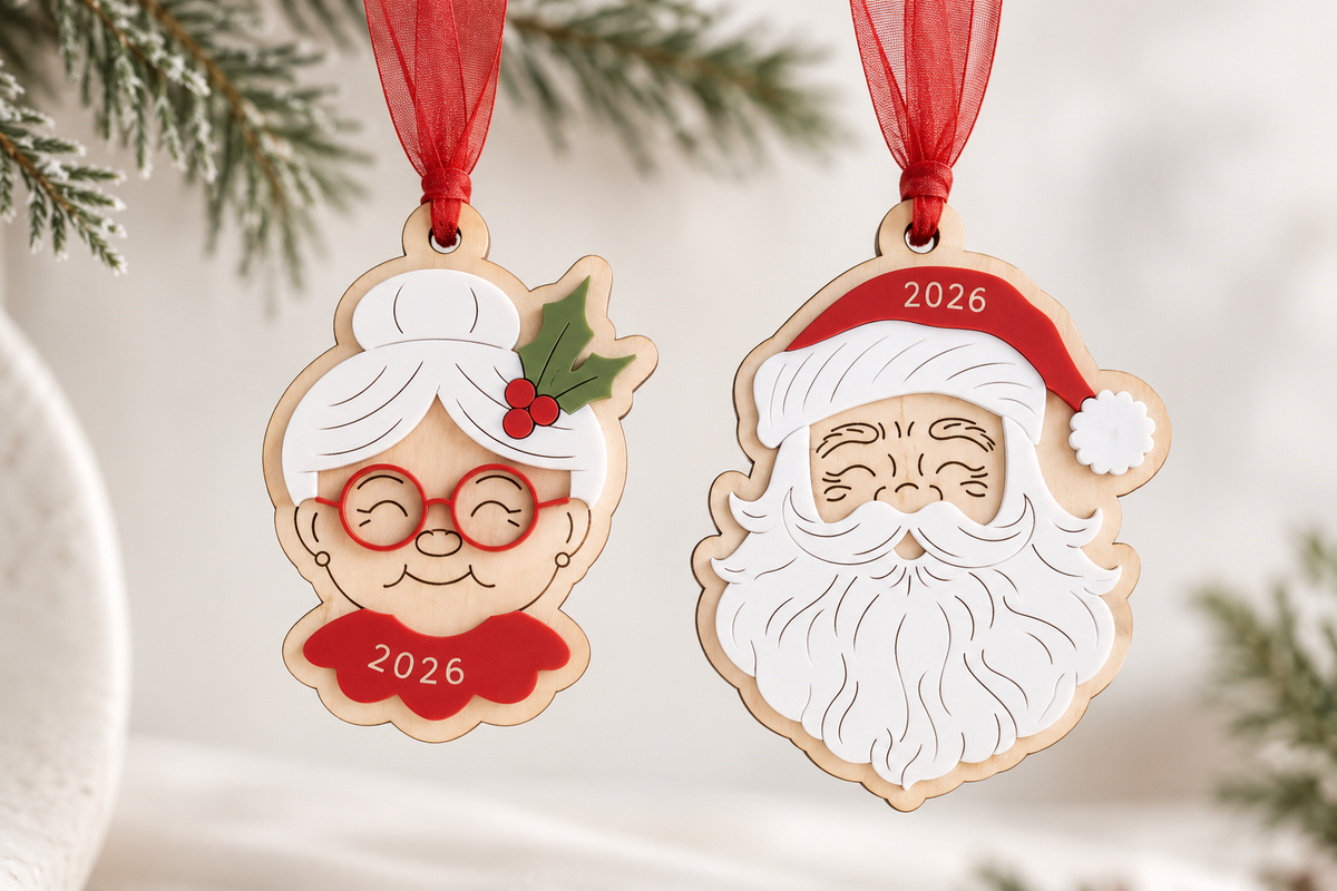 Santa and Mrs Claus Year Ornament