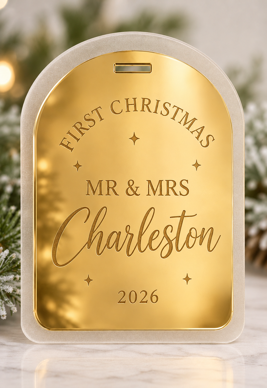 Mr & Mrs First Christmas Ornament