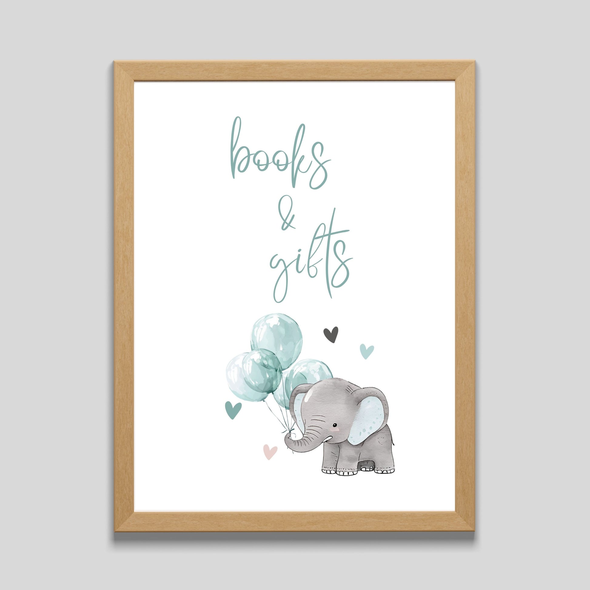 Elephant Baby Shower Books and Gifts Table Sign - PeppaTree Designs