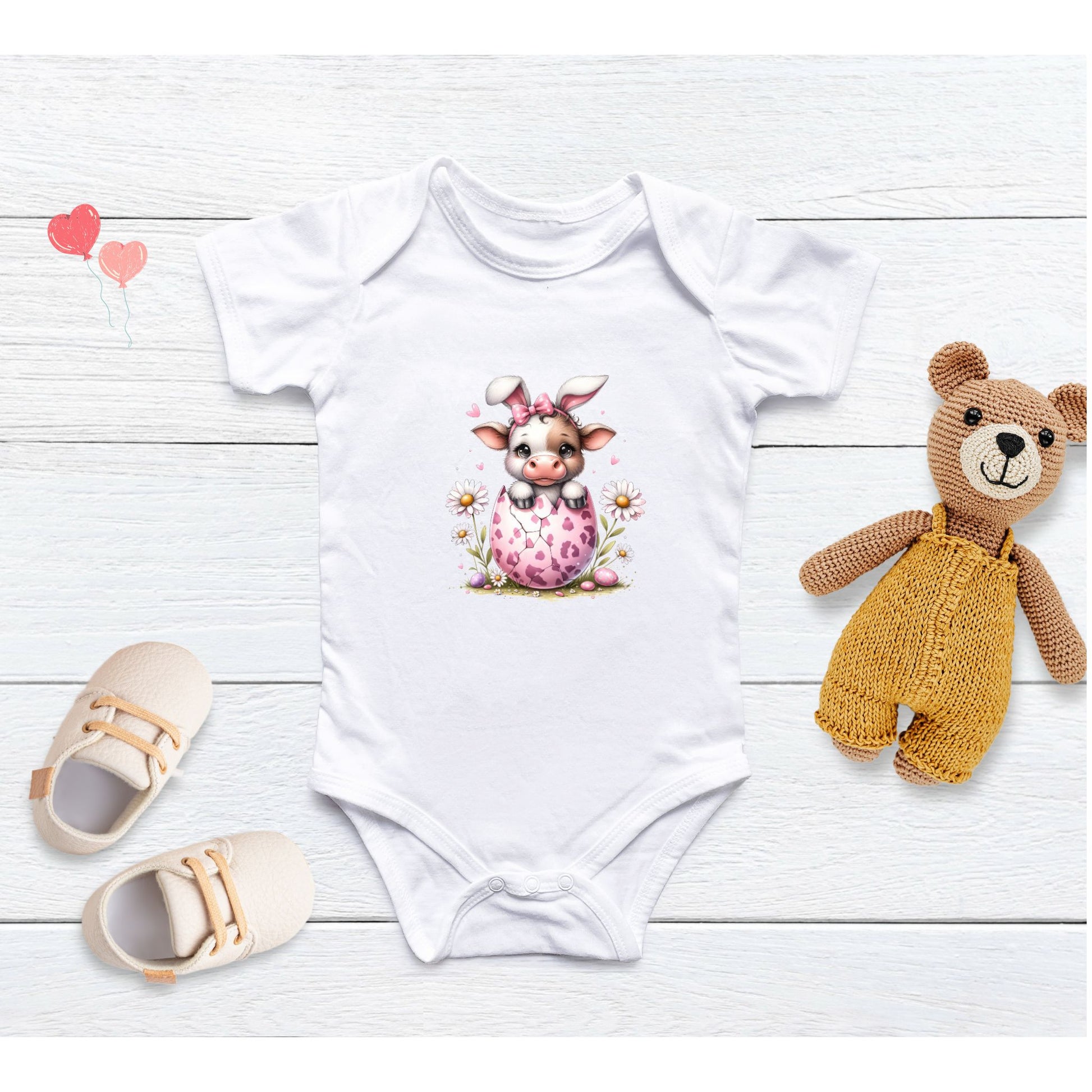 Easter Funny Cow Baby Mini-Me Onesie _ PeppaTree Designs