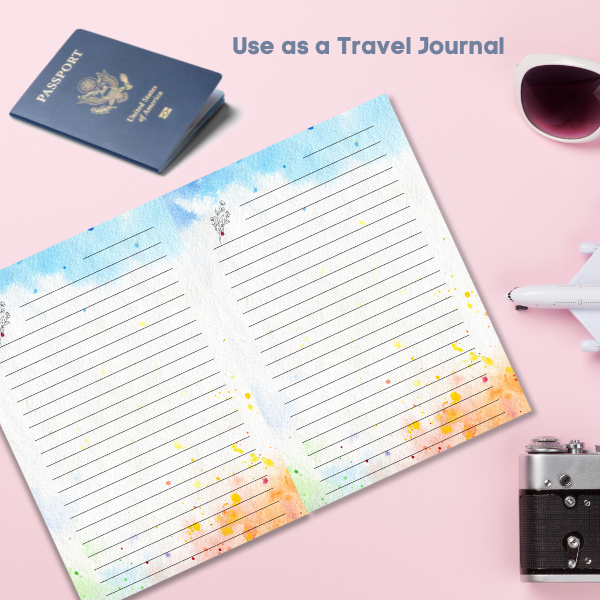 The Girl Watercolor Ruled Notebook - "The Journal" - PeppaTree Designs