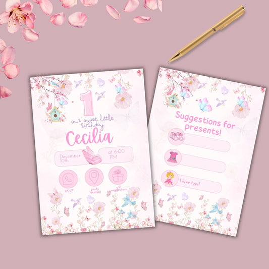 Editable Bird Birthday Party Invitation - PeppaTree Designs