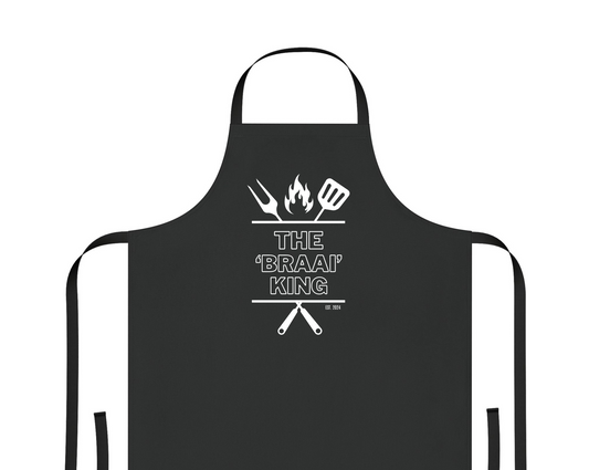 South African "The Braai King" BBQ Apron with Est. Year - PeppaTree Designs