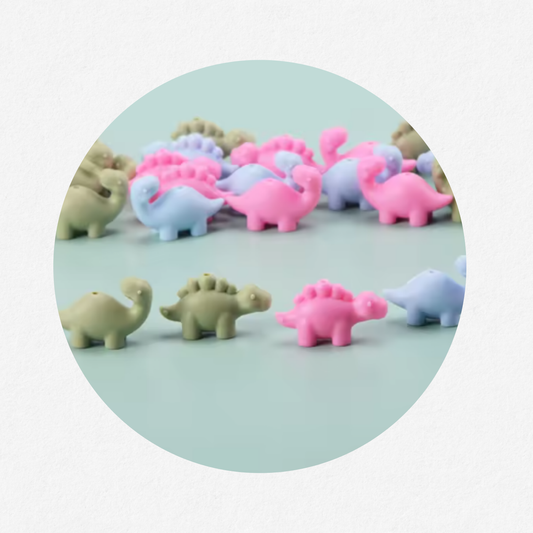 Stegosaurus and Diplodocus Dinosaur Silicone Bead | 1 piece
