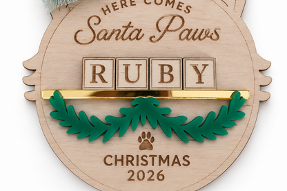 Cat Santa Paws Mantle Ornament