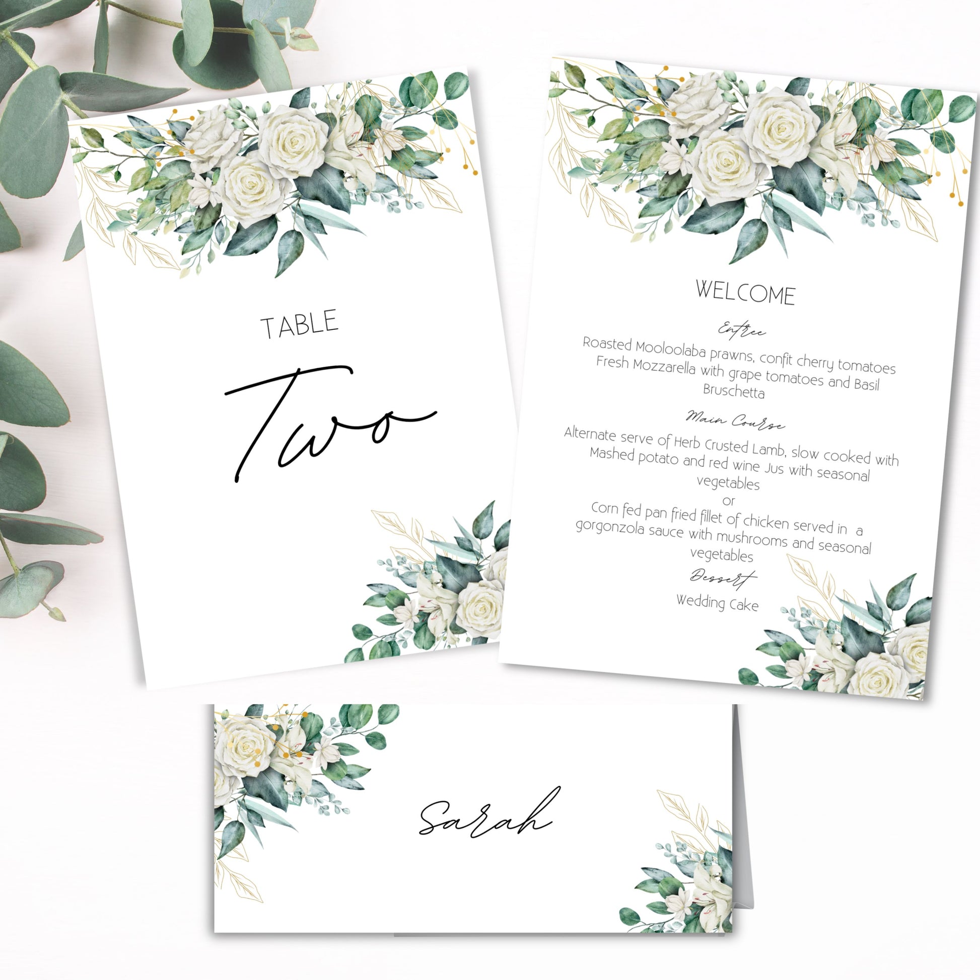 Evergreen Bliss Greenery Wedding Bundle Templates #W001 - PeppaTree Designs