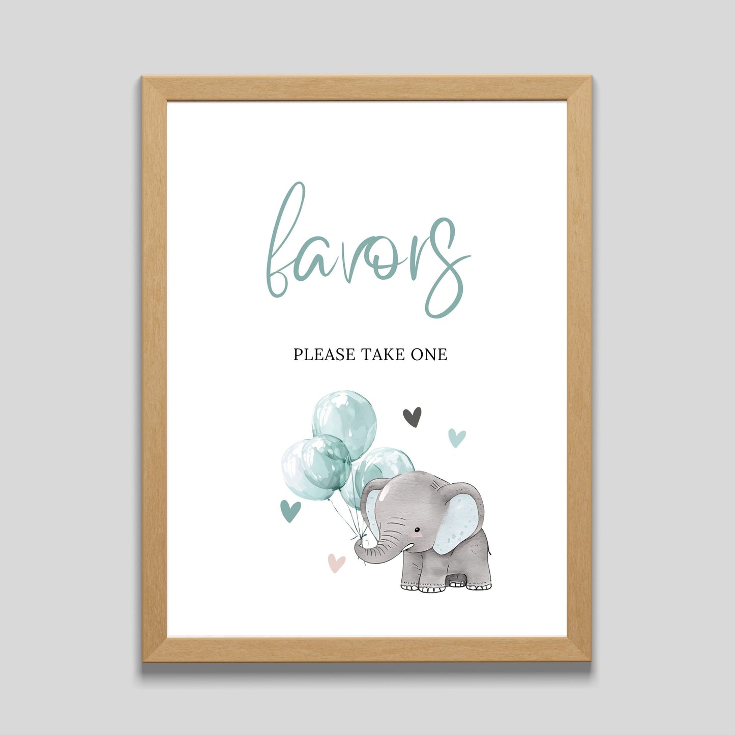 Elephant Baby Shower Favors Table Sign - PeppaTree Designs