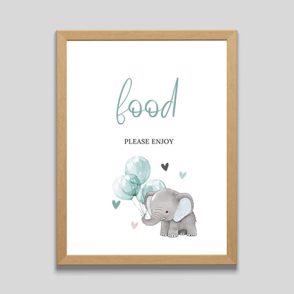Elephant Baby Shower Food Table Sign - PeppaTree Designs