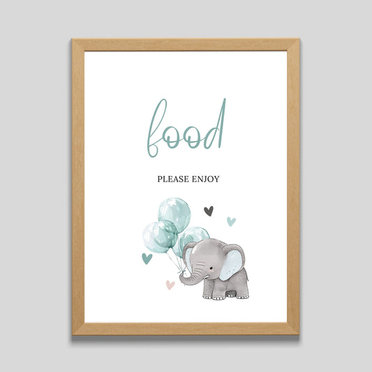 Elephant Baby Shower Food Table Sign - PeppaTree Designs