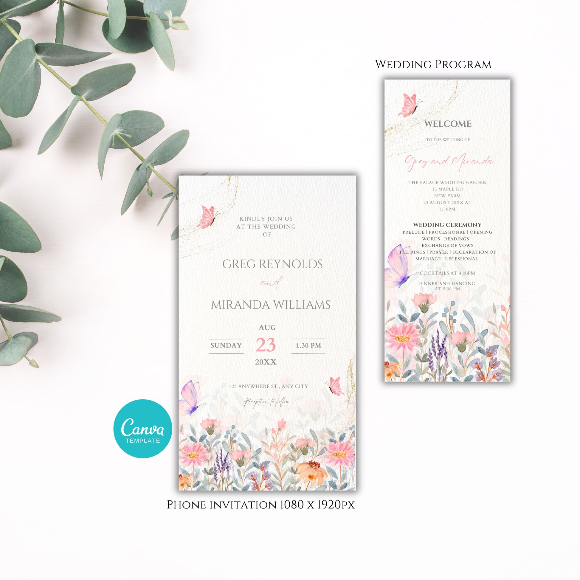 Spring Floral and Butterfly Wedding Bundle - PeppaTree Designs