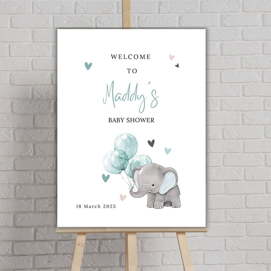Elephant Baby Shower Welcome Sign - PeppaTree Designs
