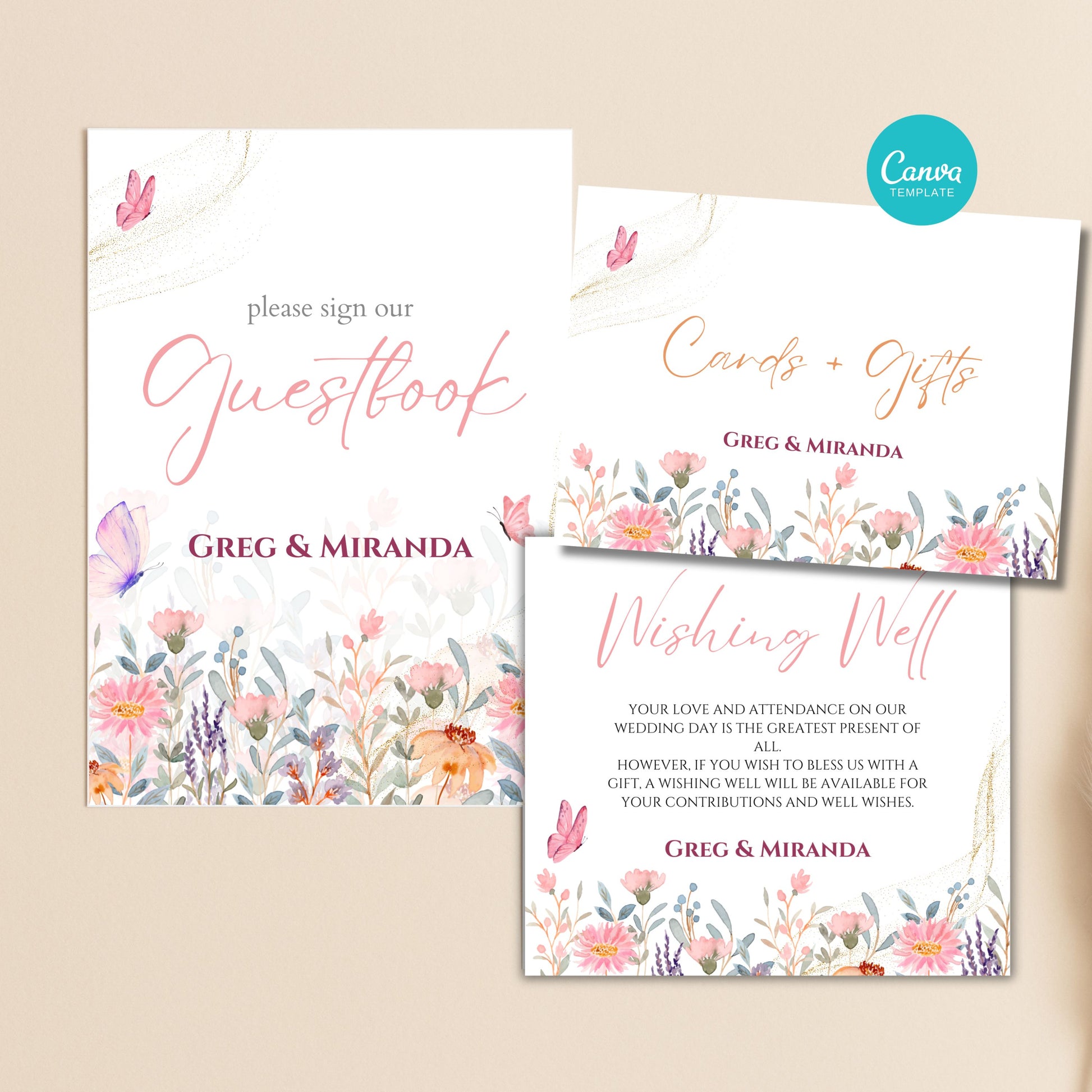 Spring Floral and Butterfly Wedding Bundle - PeppaTree Designs