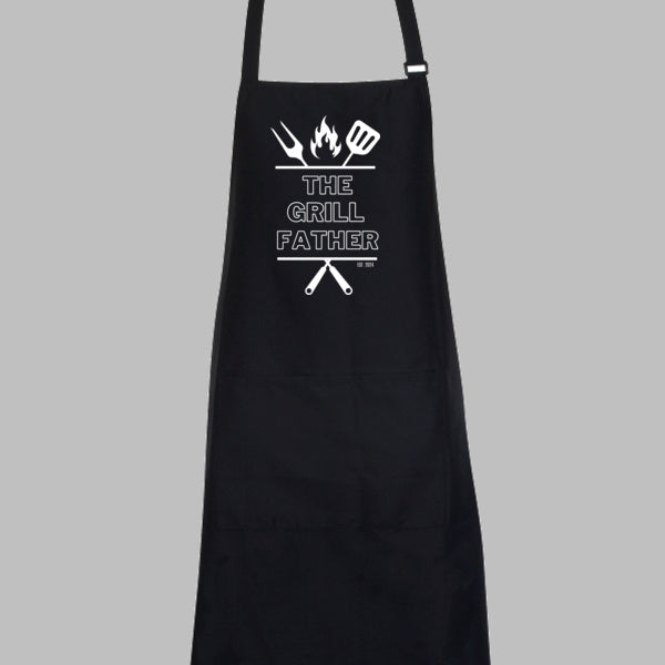 The Grillfather BBQ Cotton Apron with Est. Year - PeppaTree Designs
