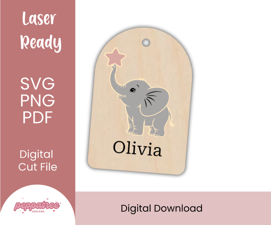 Elephant Nursery Decor | Custom Baby Name Tag - PeppaTree Designs