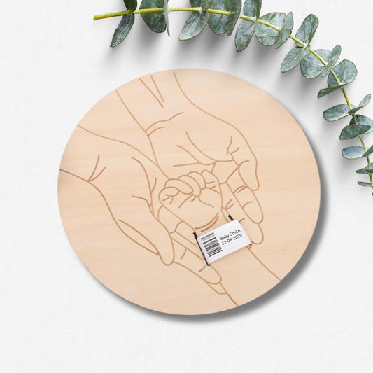 Mum Dad Baby Hands Plaque