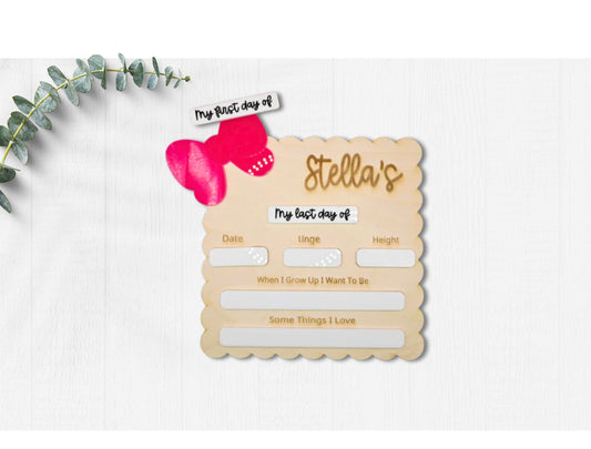 Personalised First Day of School Board | Reusable Photo Prop - Bow