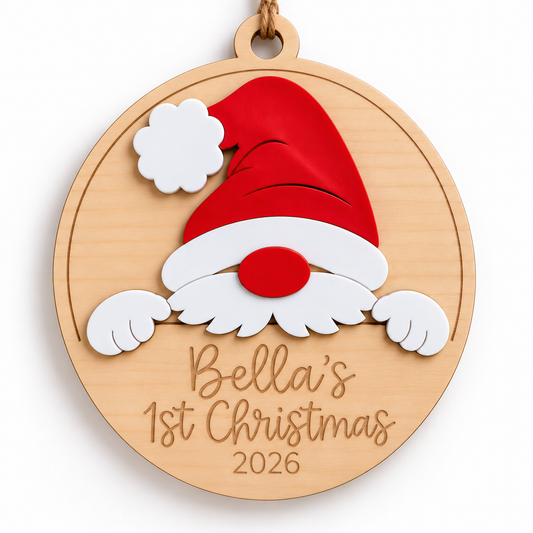 Personalised Baby's First Christmas Santa Ornament