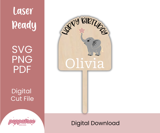 Elephant Nursery Decor | Custom Baby Cake Topper - PeppaTree Designs