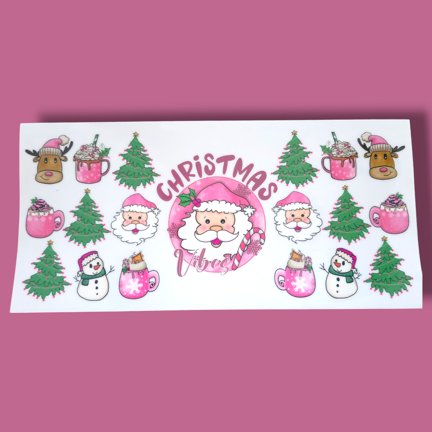 Christmas UV DTF Wraps - Various Designs | Suitable for 16oz Glass Mug - PeppaTree Designs