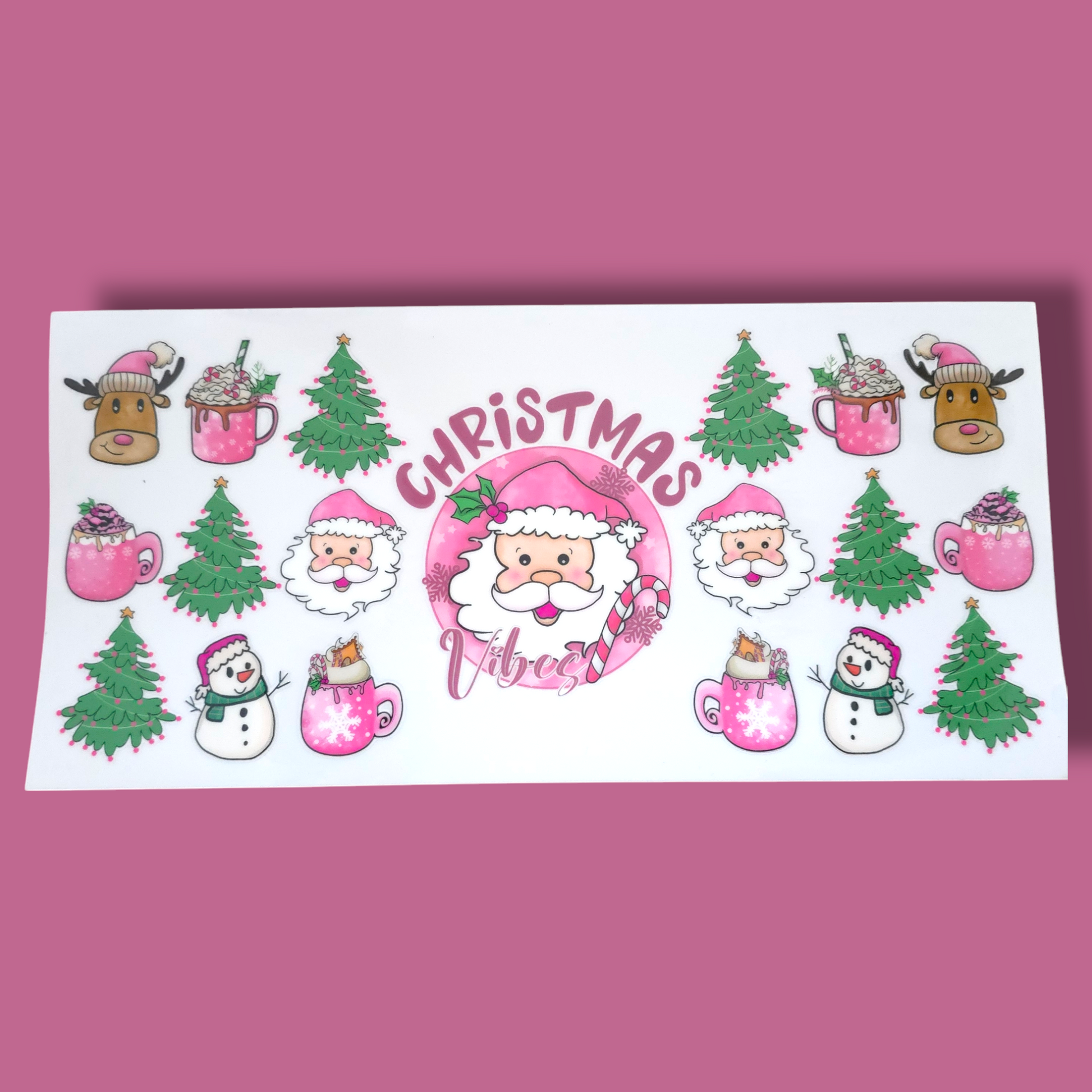 Christmas UV DTF Wraps - Various Designs | Suitable for 16oz Glass Mug - PeppaTree Designs