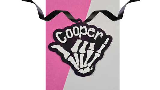 Halloween Shaka Skeleton Hand Bag Tag