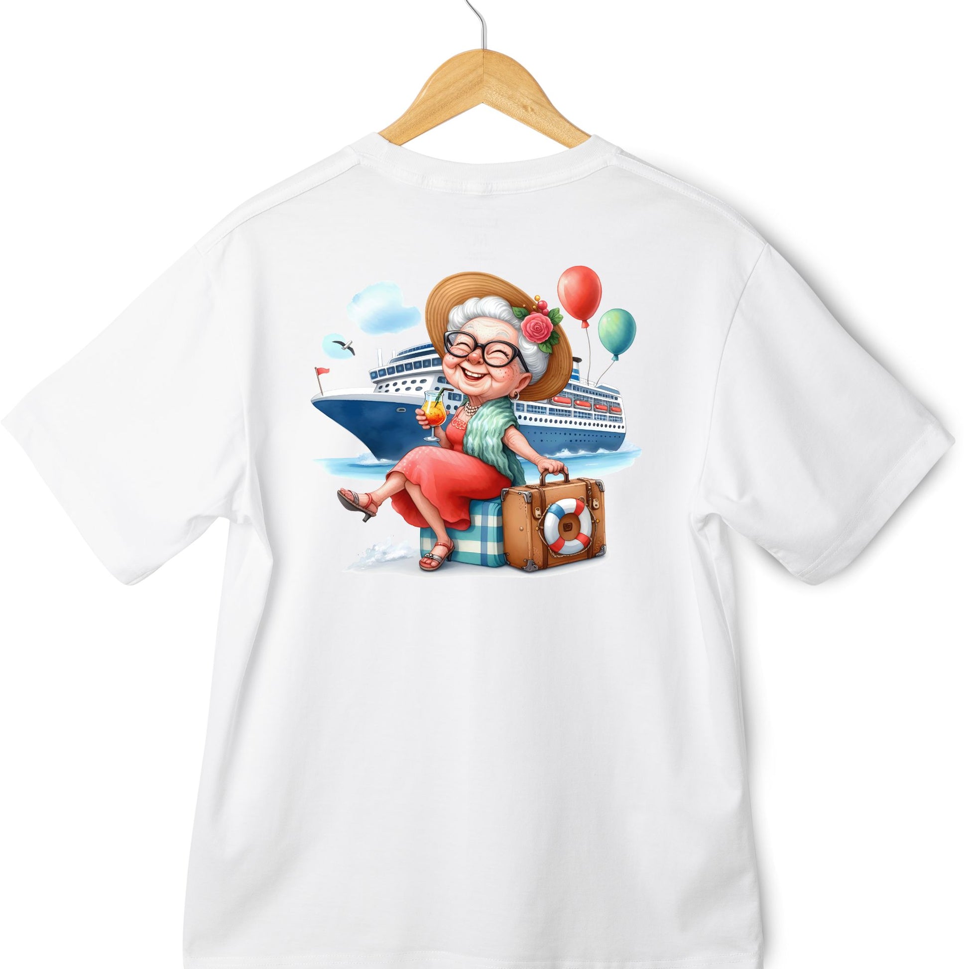 Old Lady Funny Cruise or Holiday T-shirts - Various Styles - PeppaTree Designs