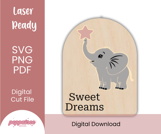 Elephant Nursery Decor | Custom Baby Name Door Sign - PeppaTree Designs