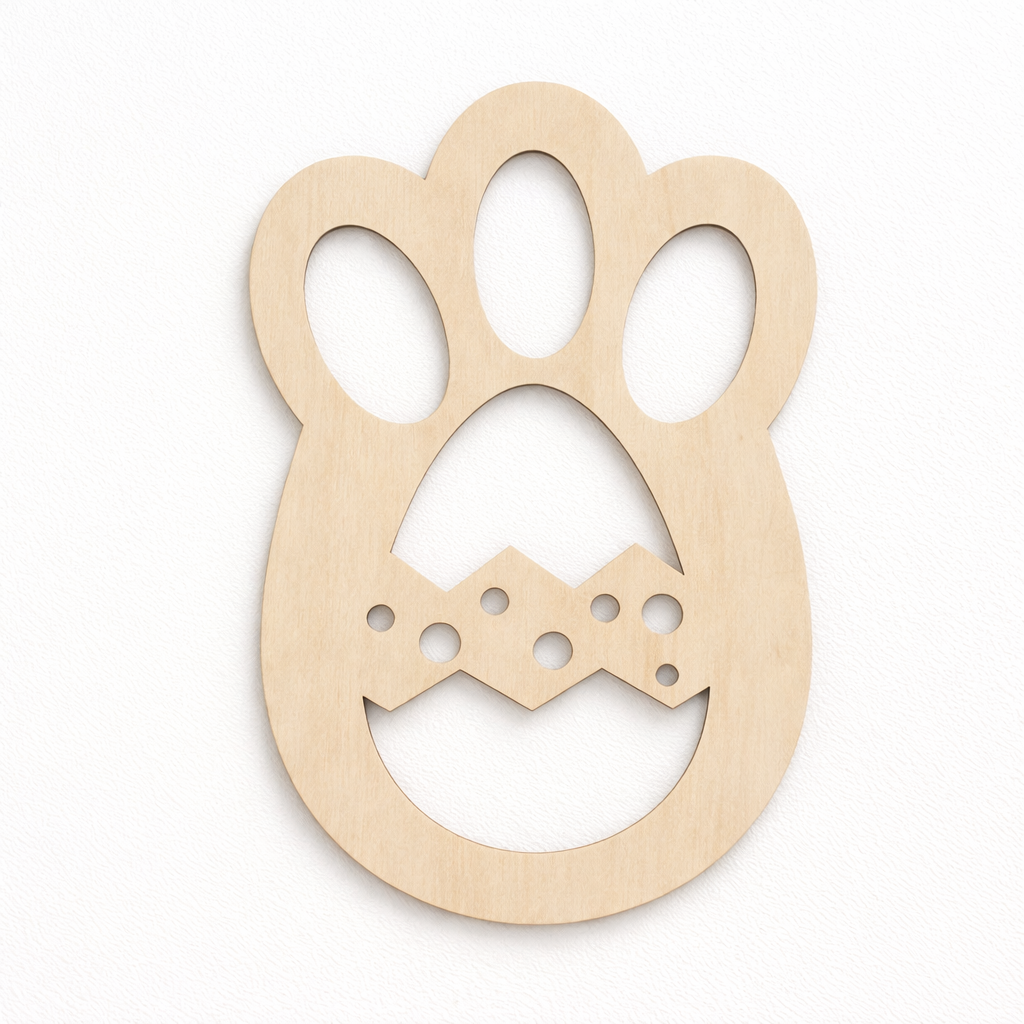 Easter Bunny footprint stencil by PeppaTree Designs featuring realistic bunny paw prints for holiday decorating and crafts.