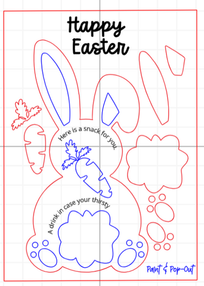 Easter Bunny Snack Sign Paint and Pop Kit by PeppaTree Designs with colorful painted bunnies and festive decorations.