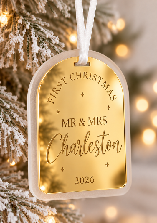 Mr & Mrs First Christmas Ornament