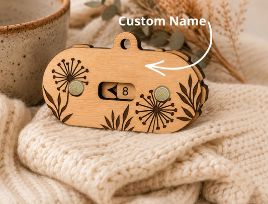 PeppaTree Designs knitting row counter with numbered dials, used for tracking rows in knitting projects.
