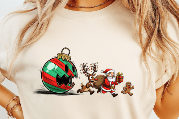 Funny Christmas Monster Ornament DTF Transfer | Full Colour Ready To Press