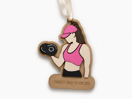 Gone to Gym Ornament - Girl - Digital