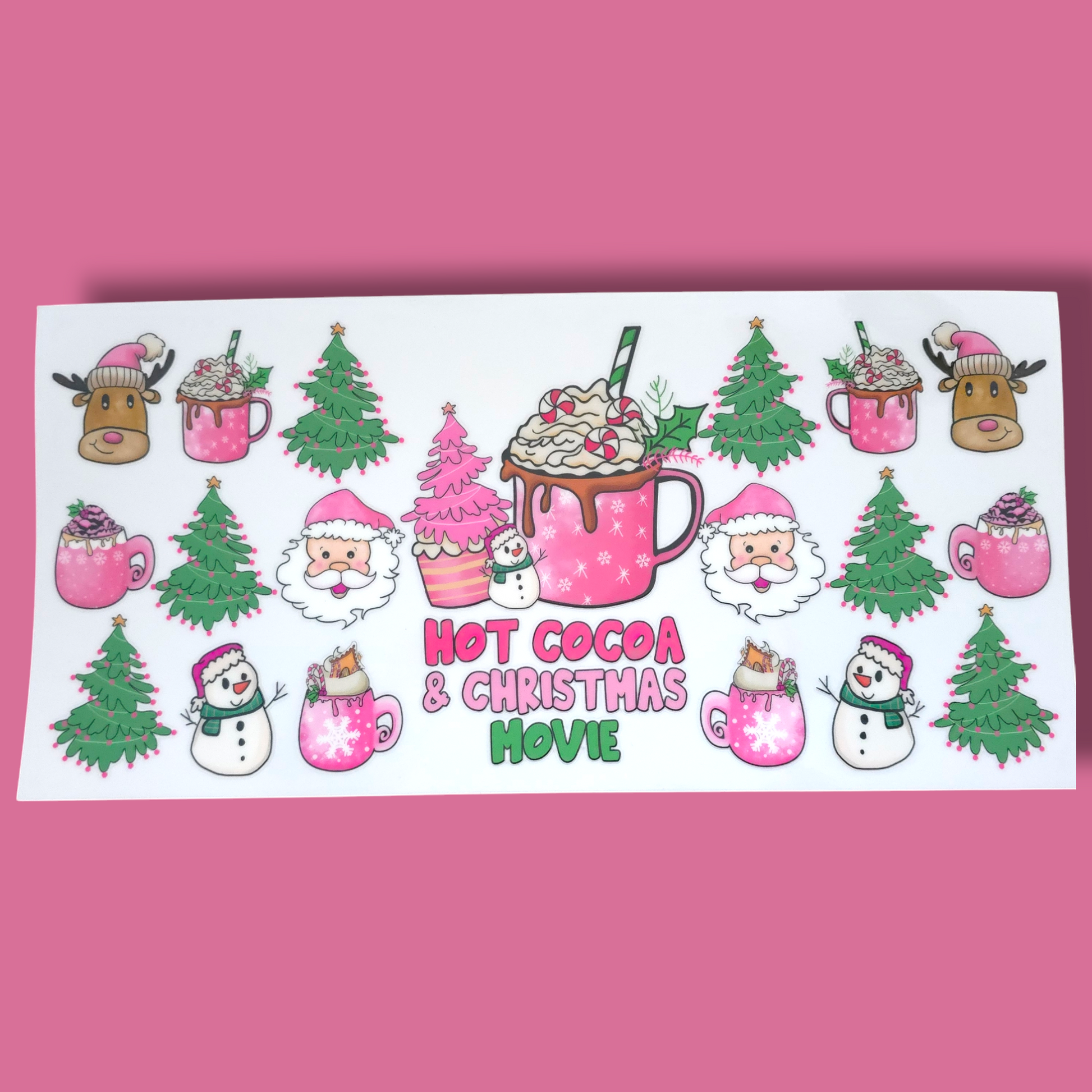 Christmas UV DTF Wraps - Various Designs | Suitable for 16oz Glass Mug - PeppaTree Designs