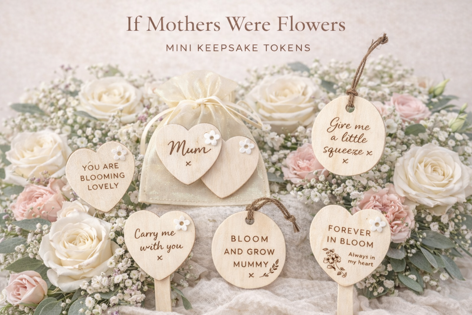 Mother's Day | Custom Name Scalloped Marker | If Mothers Were Flowers Collection Keepsakes - PeppaTree Designs