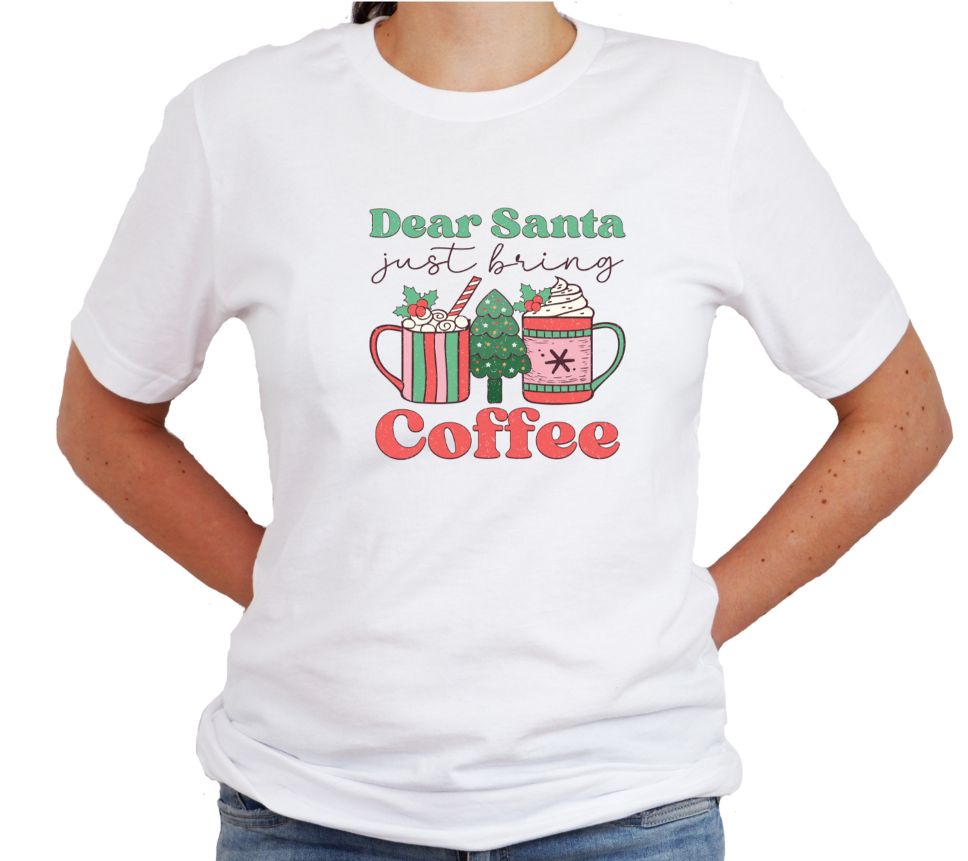 Dear Santa Just Bring Coffee DTF Transfer | Full Colour Ready To Press - PeppaTree Design Store