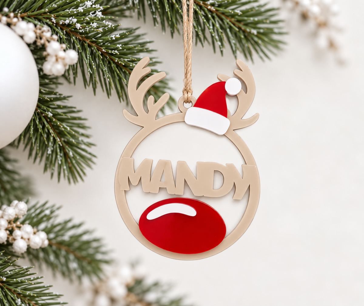 Reindeer Ornament - Personalised - PeppaTree Designs