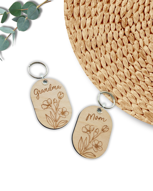 Personalised floral wall sign with "Mother" text by PeppaTree Designs, featuring colorful floral accents and elegant lettering.