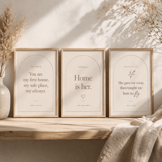 Editable Mother's Day Print Set | Minimal Keepsake Wall Art (Canva Template)