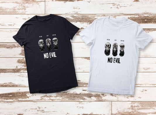 Hear Speak See No Evil Skeleton T Shirt - PeppaTree Designs