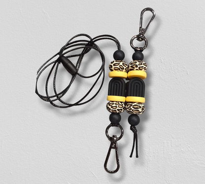 Yellow Black and Gold "Bee Collection" | Handmade Keyring or Lanyards - PeppaTree Design Store