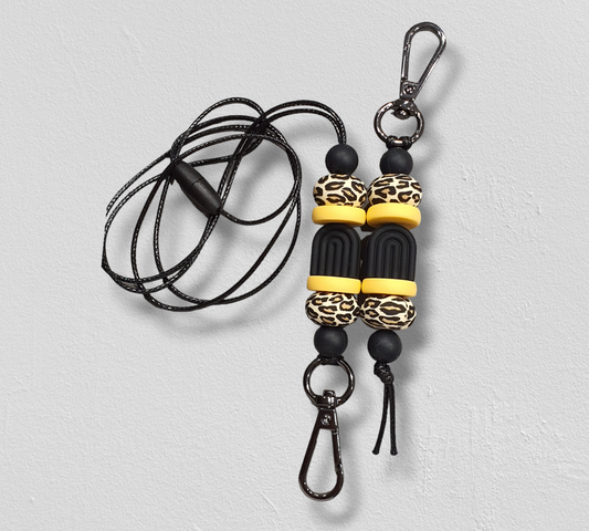 Yellow Black and Gold "Bee Collection" | Handmade Keyring or Lanyards - PeppaTree Design Store