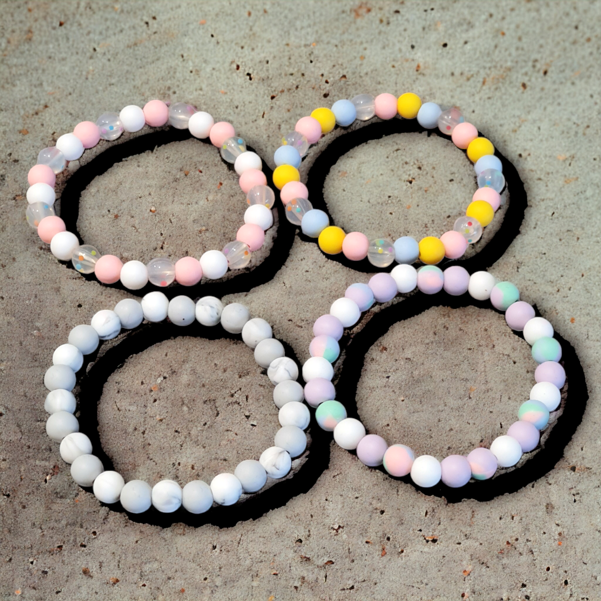 Beaded Anklets - Round Silicone Beads - PeppaTree Design Store