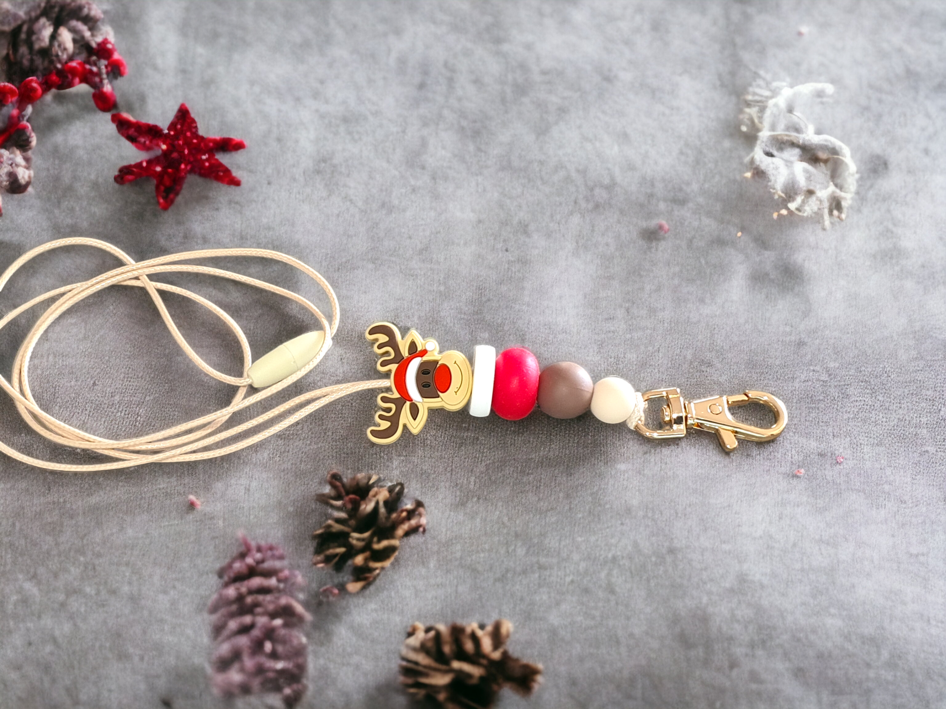 Christmas Reindeer Vibes Lanyard - PeppaTree Design Store