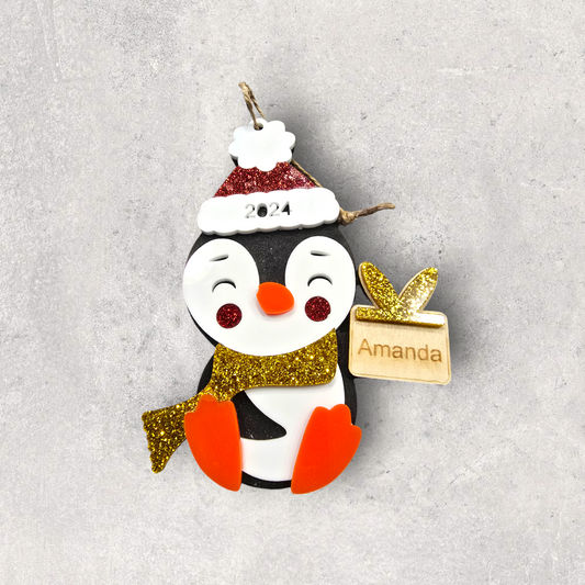 Penguin Tree Ornament - PeppaTree Designs