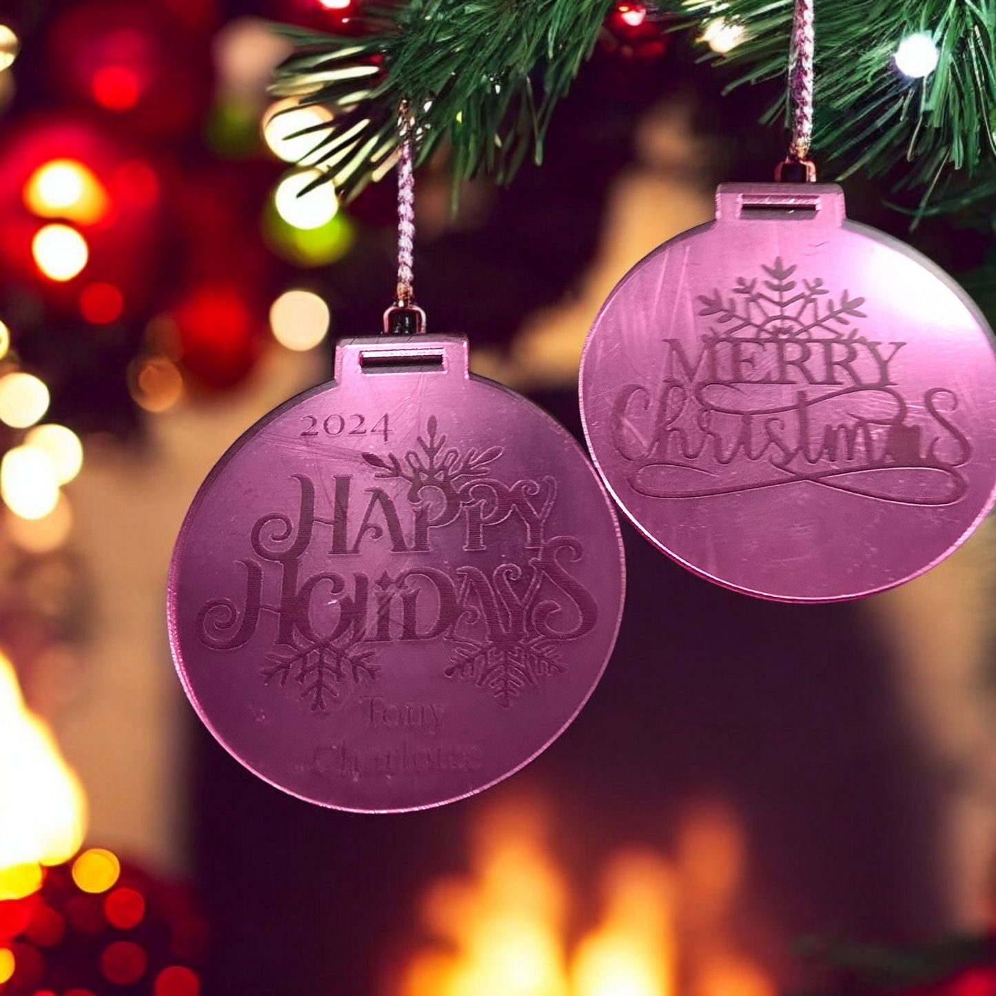 Merry Christmas Acrylic Ornament - PeppaTree Designs
